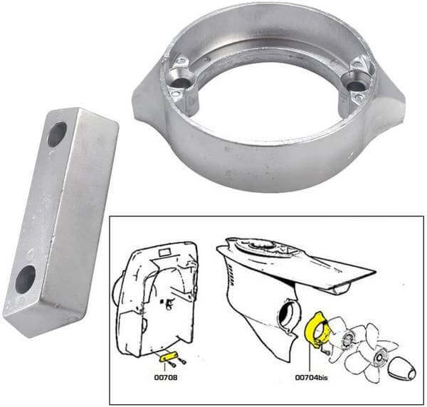 Kit D'Anodes En Zinc Recmar Pour Volvo Penta DPH/DPR - Réf. 3588745/3588746 - Neuf