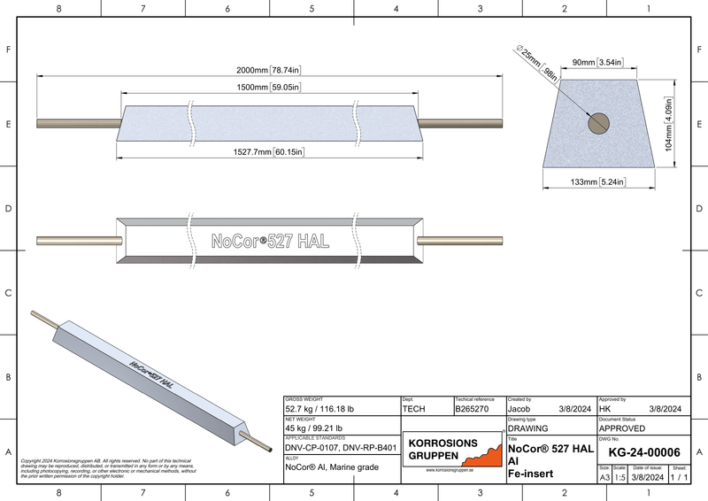 NoCor® 527 HAL AL Fe-insert, B265270