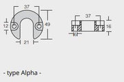 Ritning på Zinkanod Mercury/Mercruiser typ Alpha, motoranod, M806189 / 806189Q1, 0.113KG/0.25LB, R800817, Ovanifrån - Anodefactory