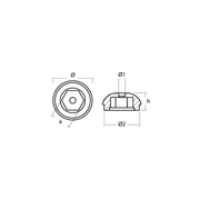Magnesiumanod Sidepower - Sleipner propeller nut Ø45 H.20 - AnodeFactory